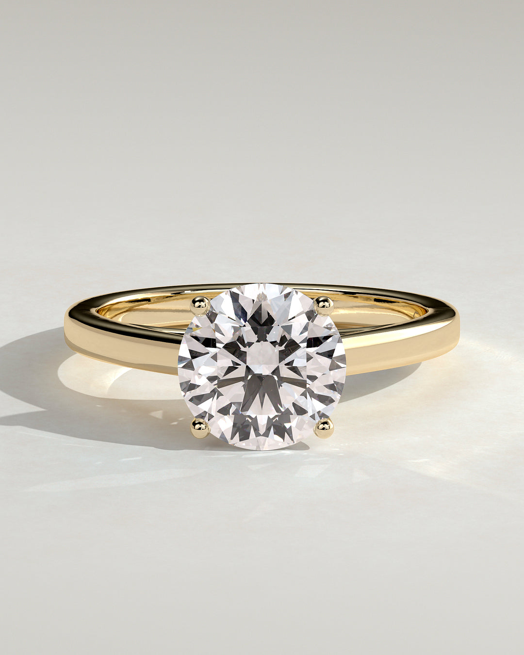 2.0ct Round IGI Certified Lab Grown Diamond Flat Band Engagement Ring