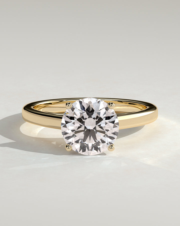2.0ct Round IGI Certified Lab Grown Diamond Flat Band Engagement Ring