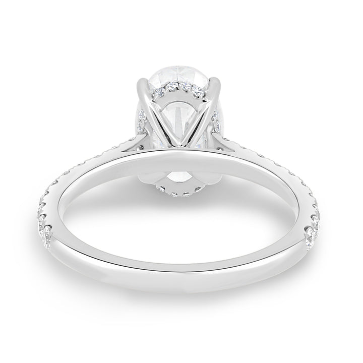2.11ct Oval Hidden Halo F/VS2 Lab Grown Diamond Engagement Ring