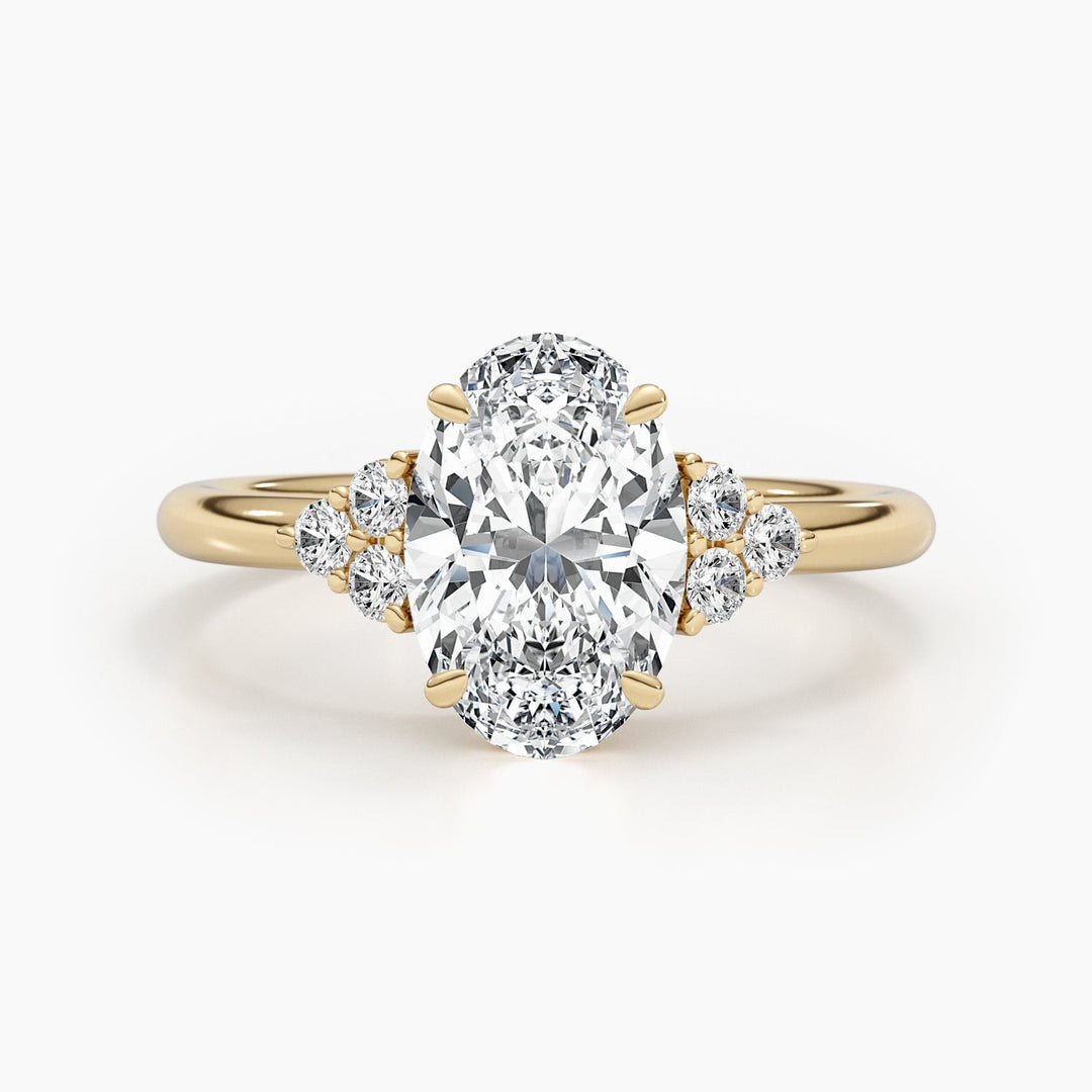 2.42ct Oval Shaped G- VS Lab Grown Diamond Cluster Engagement Ring