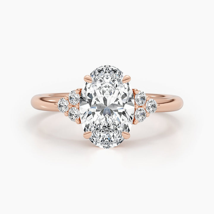2.42ct Oval Shaped G- VS Lab Grown Diamond Cluster Engagement Ring