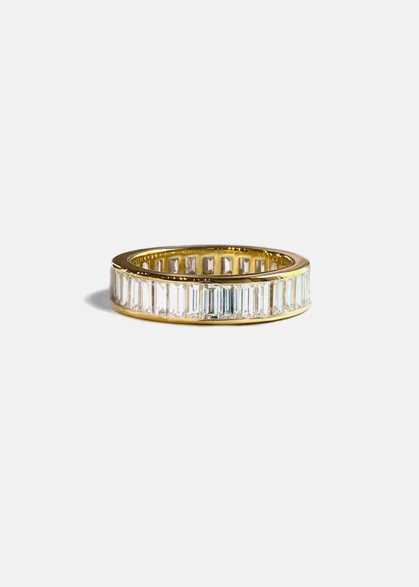 Emerald Floating Diamond Ring Set