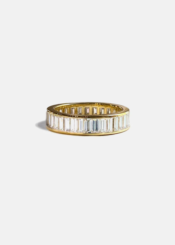 Emerald Floating Diamond Ring Set