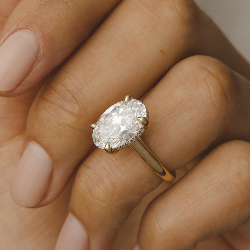 Oval Hidden Halo Engagement Ring