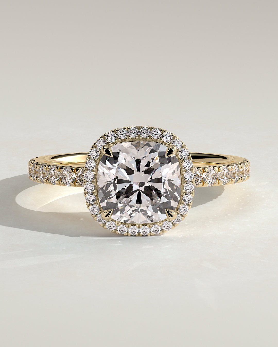 2.5ct Cushion Halo D/VS1 Pave Engagement Ring