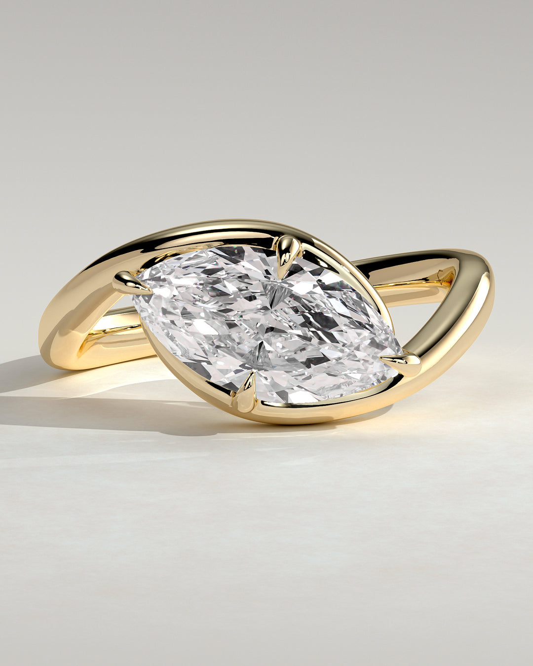 2.5ct East West Marquise Solitaire Bypass Engagement Ring