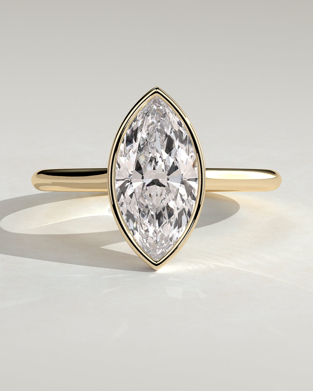 2.5ct Marquise Bezel Set Solitaire Cathedral High Setting Engagement Ring