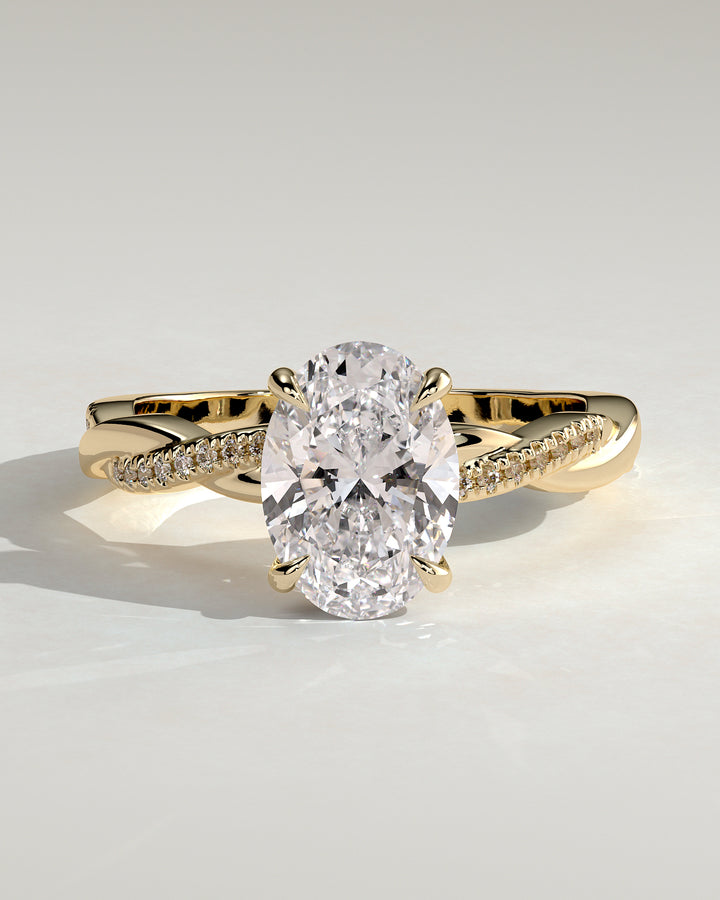 oval hidden halo engagement ring