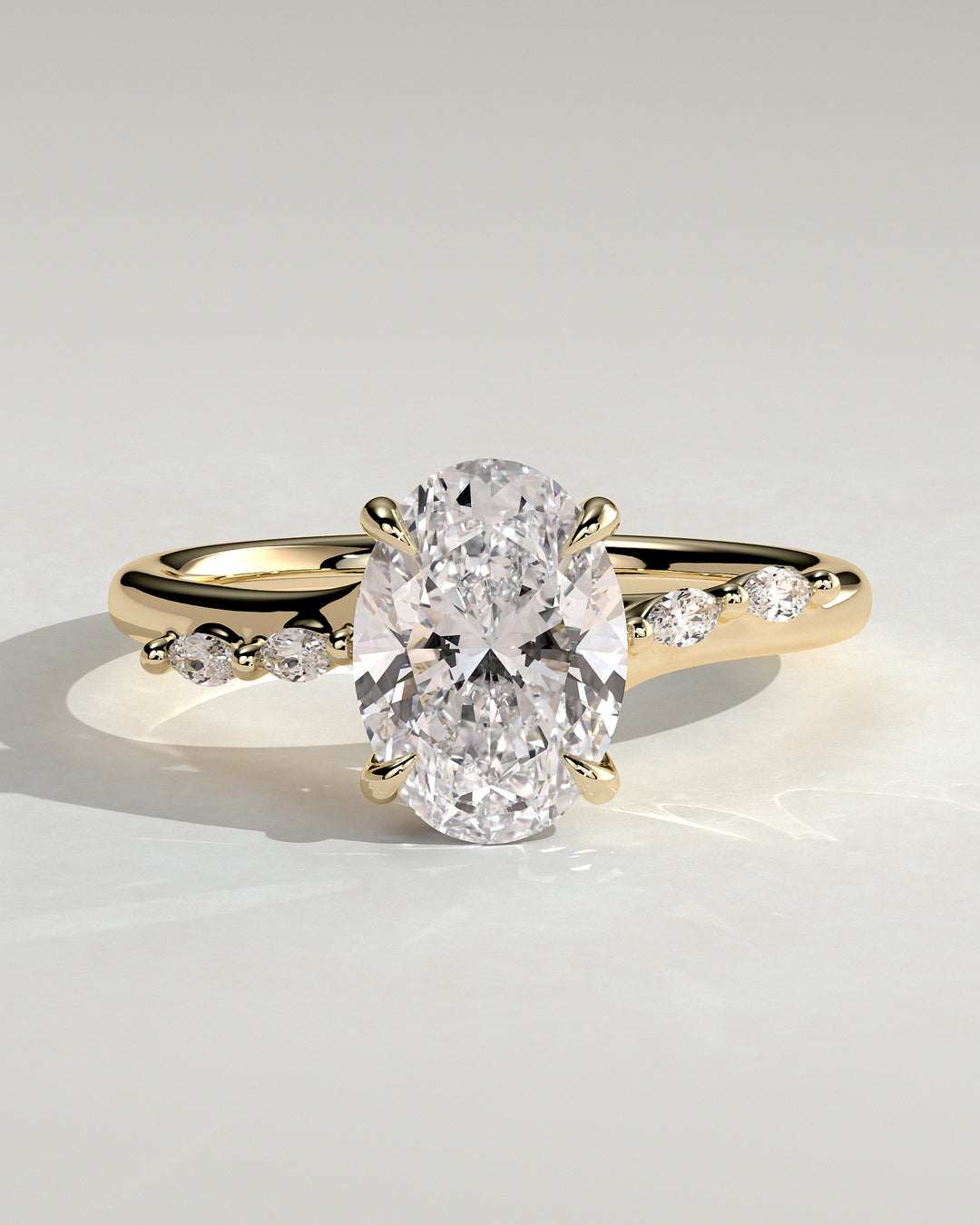 oval hidden halo engagement ring