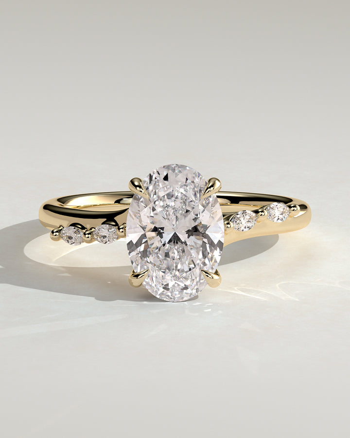 oval hidden halo engagement ring