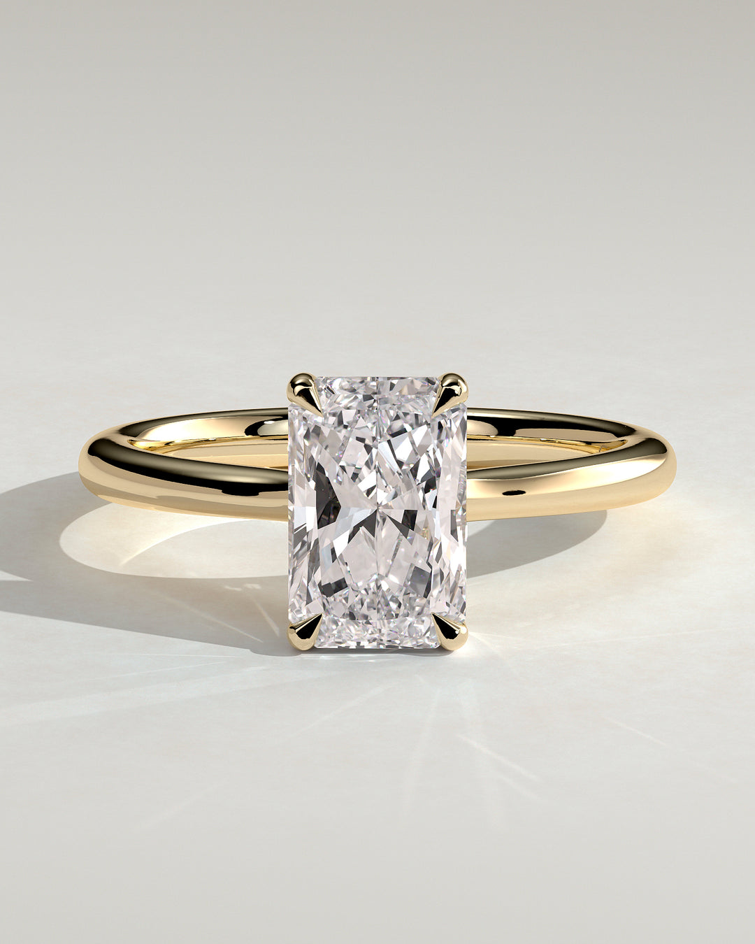 2.5ct Radiant Hidden Halo Lab Grown Diamond  Solitaire Engagement Ring