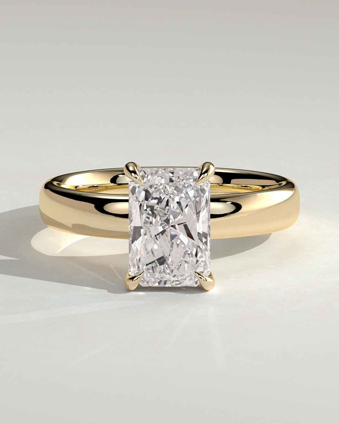2.5ct Radiant Solitaire CVD Diamond Hidden Halo Engagement Ring