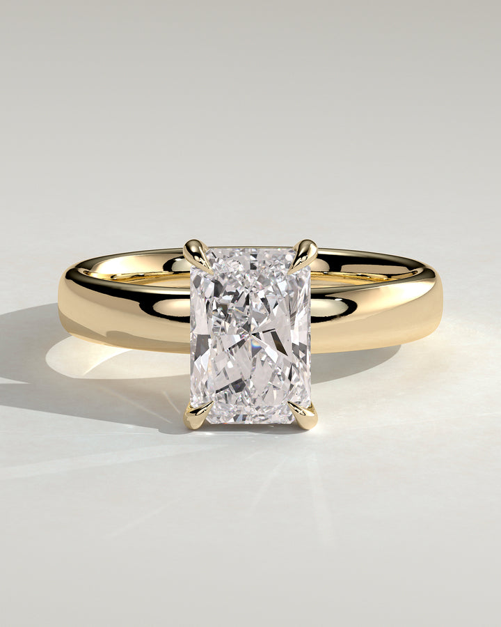2.5ct Radiant Solitaire CVD Diamond Hidden Halo Engagement Ring