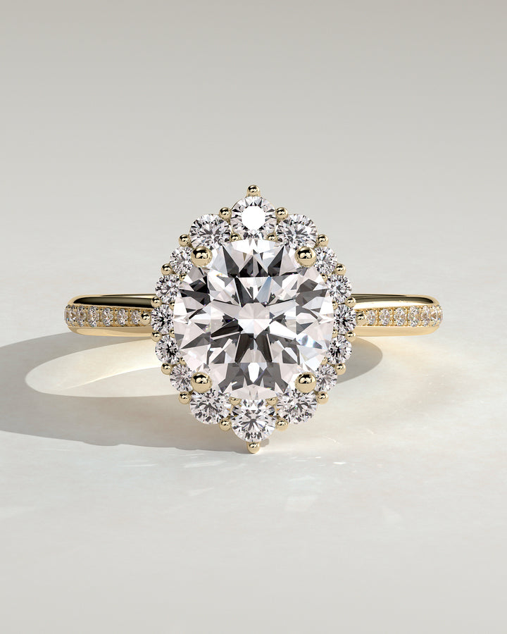 round solitaire engagement ring halo