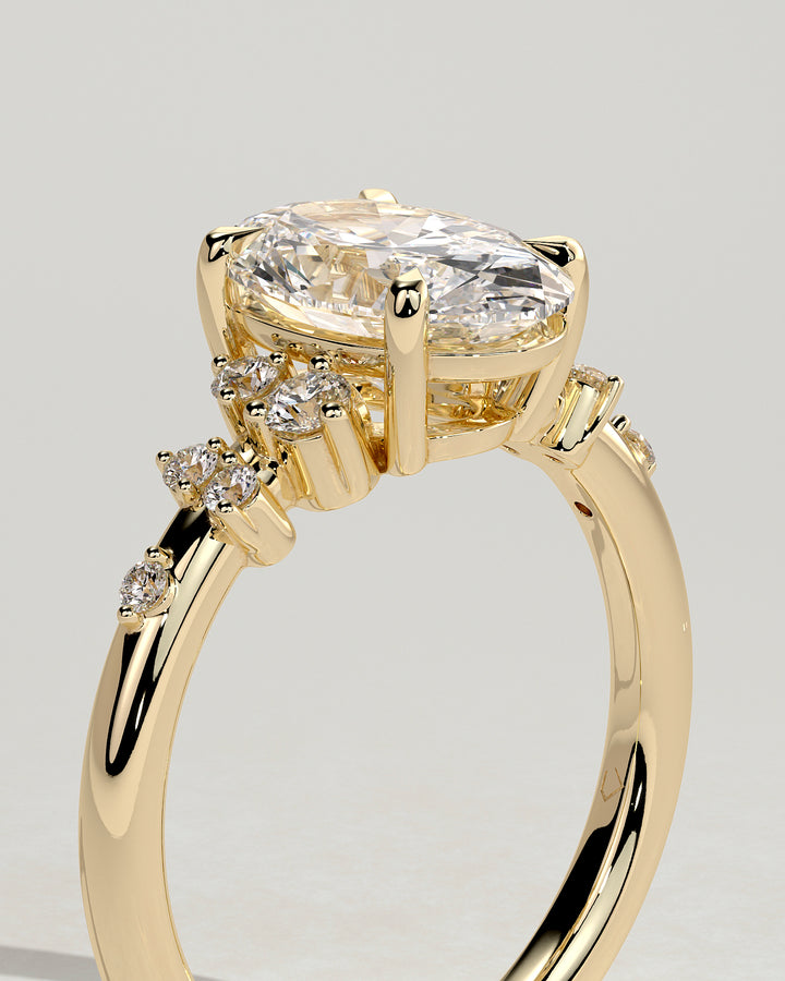 lab grown oval cluster diamond ring