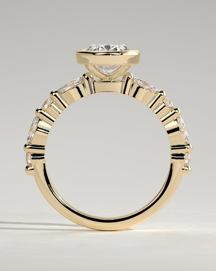 2.5ct oval solitaire with spaced pave