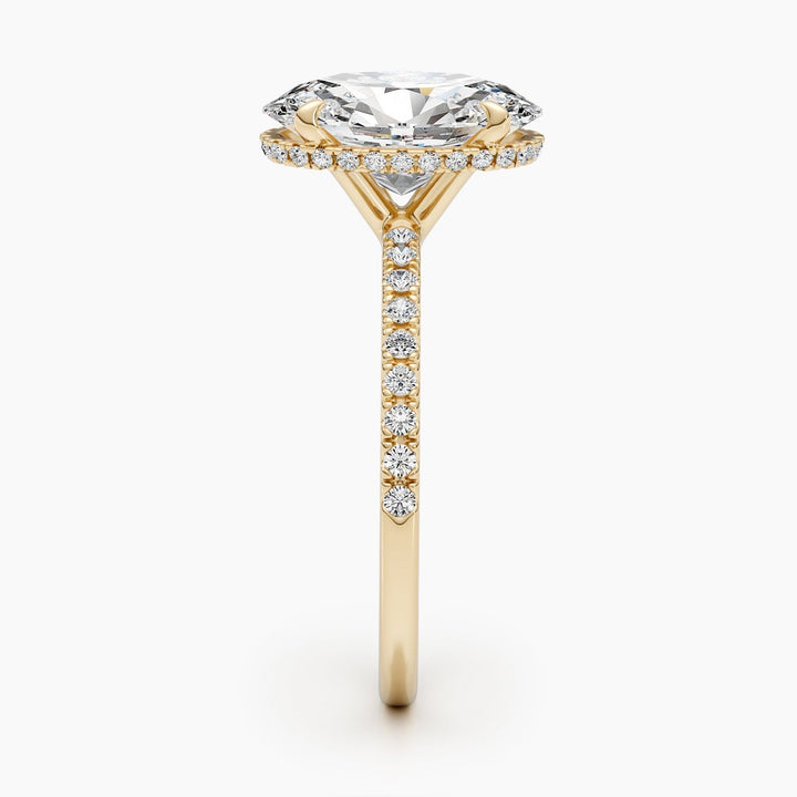 2.67ct Oval G-VS Pave Lab Grown Diamond Engagement Ring