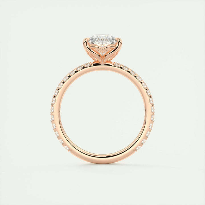 2ct Pear F- VS1 Diamond Pave Engagement Ring