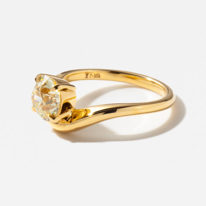 1.50CT Old European Cut Lab Grown Diamond Antique Curved Engagement Ring