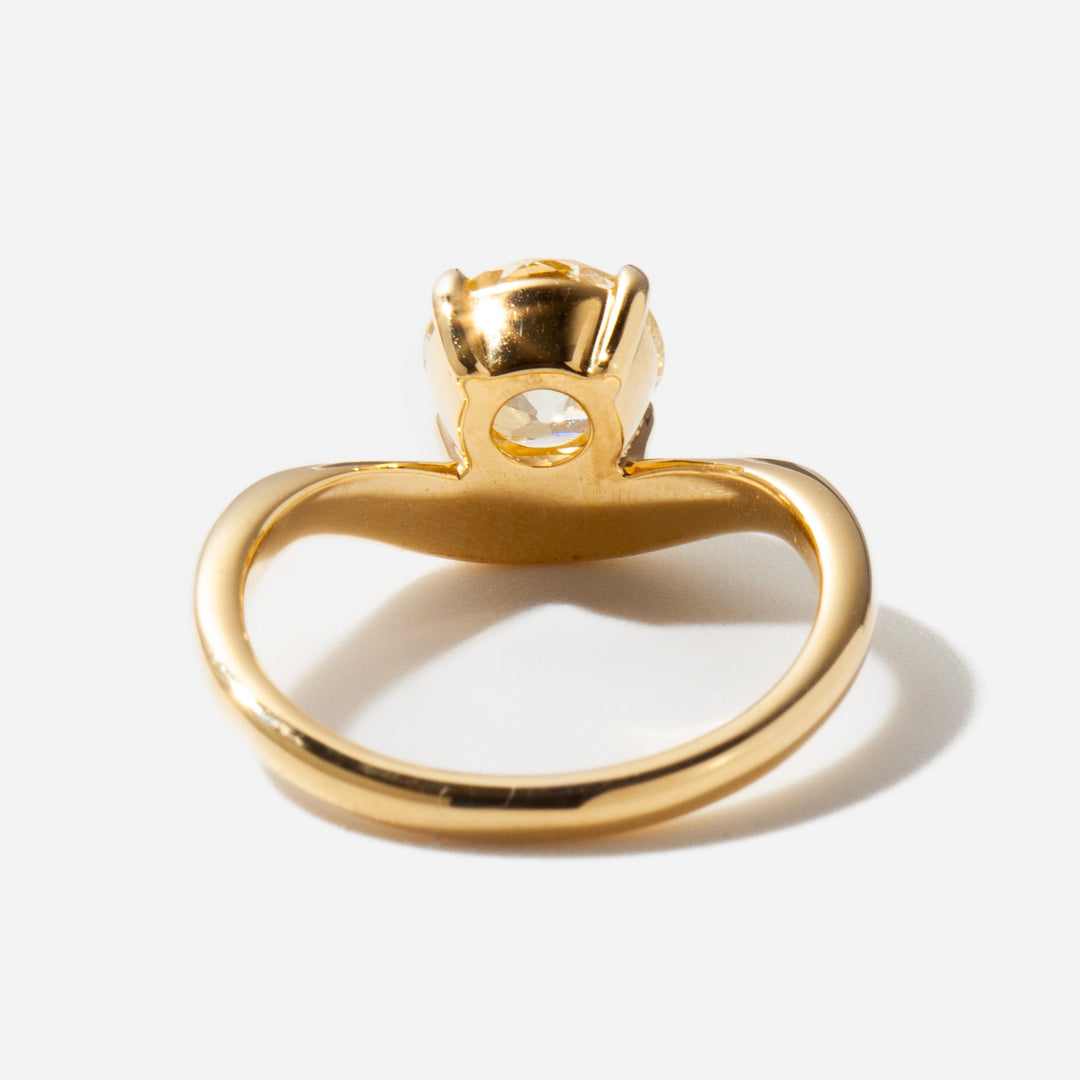 1.50CT Old European Cut Lab Grown Diamond Antique Curved Engagement Ring