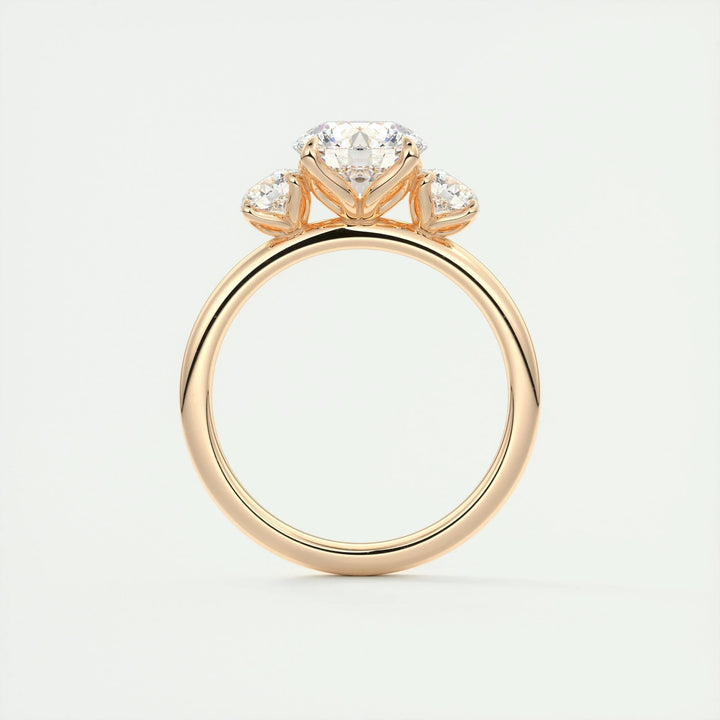 1.5ct Round F- VS1 Diamond Three Stones Engagement Ring