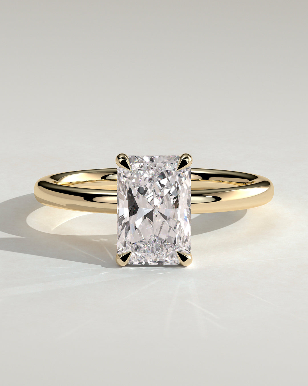 2CT Radiant  Hidden Halo Lab Grown Diamond Solitaire Engagement Ring