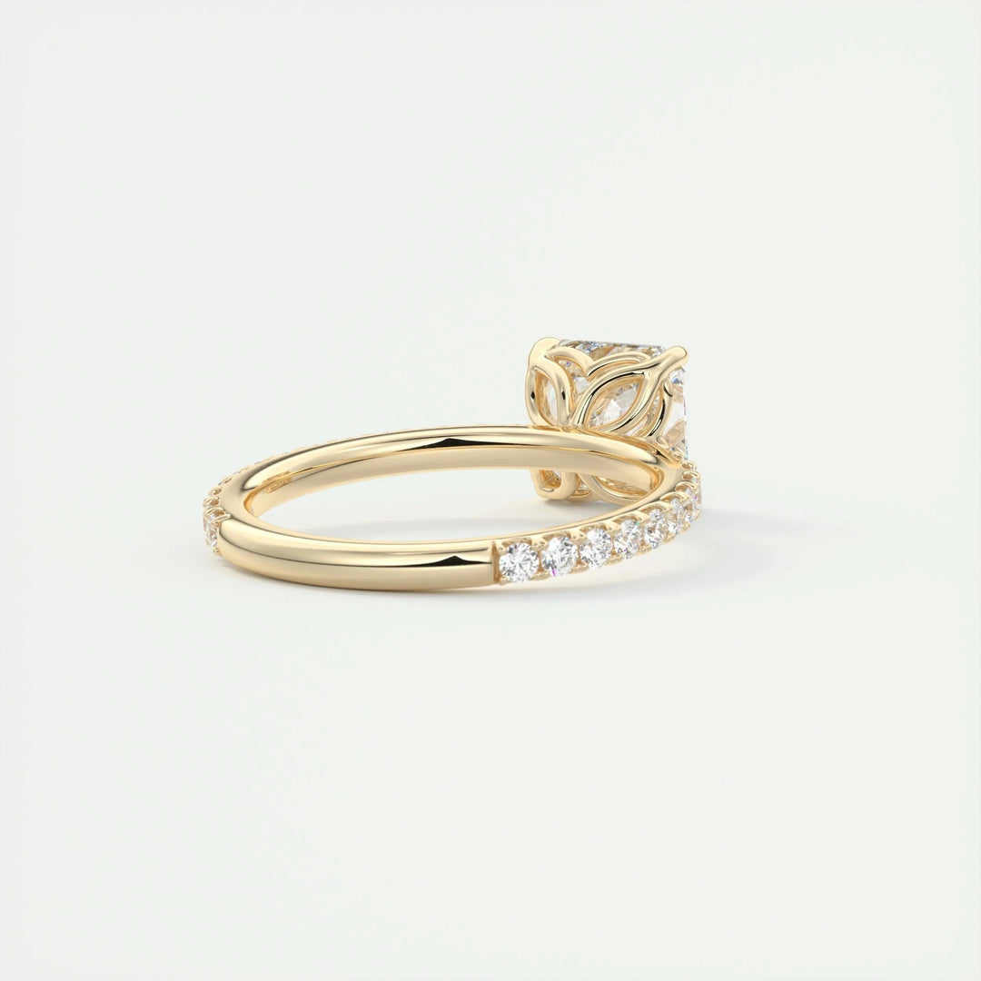 2ct asscher F VS1 diamond pavé engagement ring USA