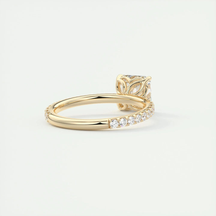 2ct asscher F VS1 diamond pavé engagement ring USA