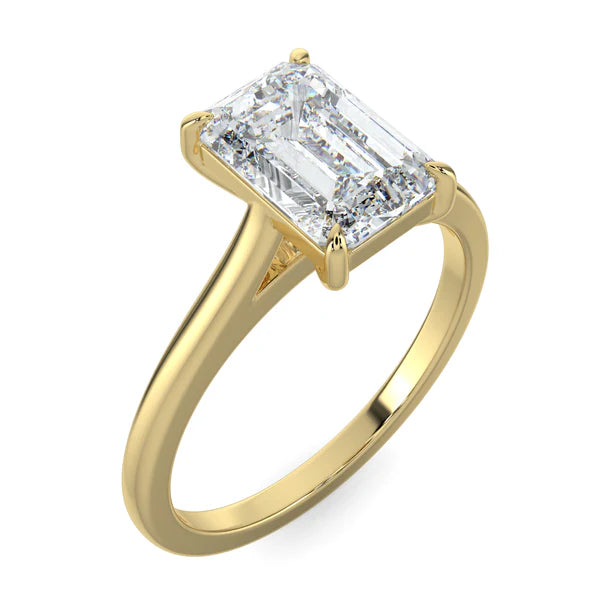 2ct emerald E VS1 lab grown diamond cathedral engagement ring USA