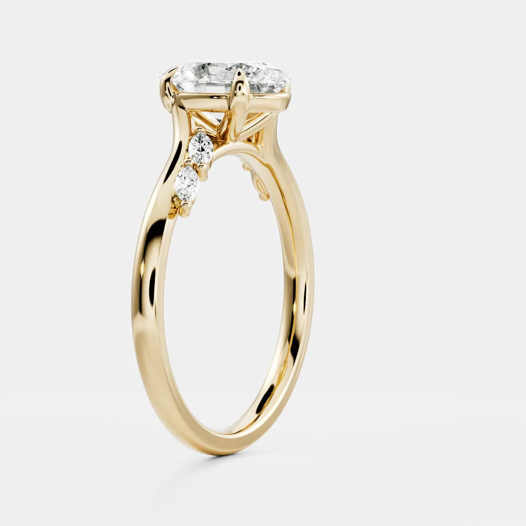 2ct oval IGI lab grown diamond cluster engagement ring USA