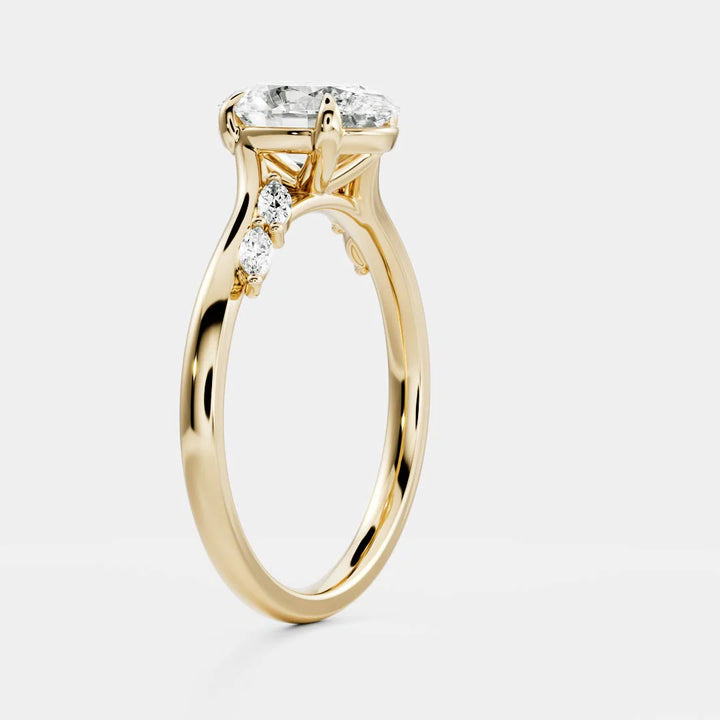 2ct oval IGI lab grown diamond cluster engagement ring USA