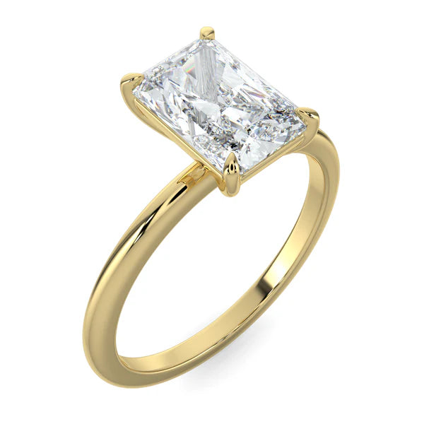 2ct radiant E VS1 lab grown diamond solitaire engagement ring USA
