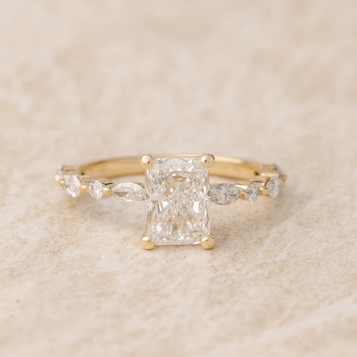 Radiant Cut Pavé Diamond Ring