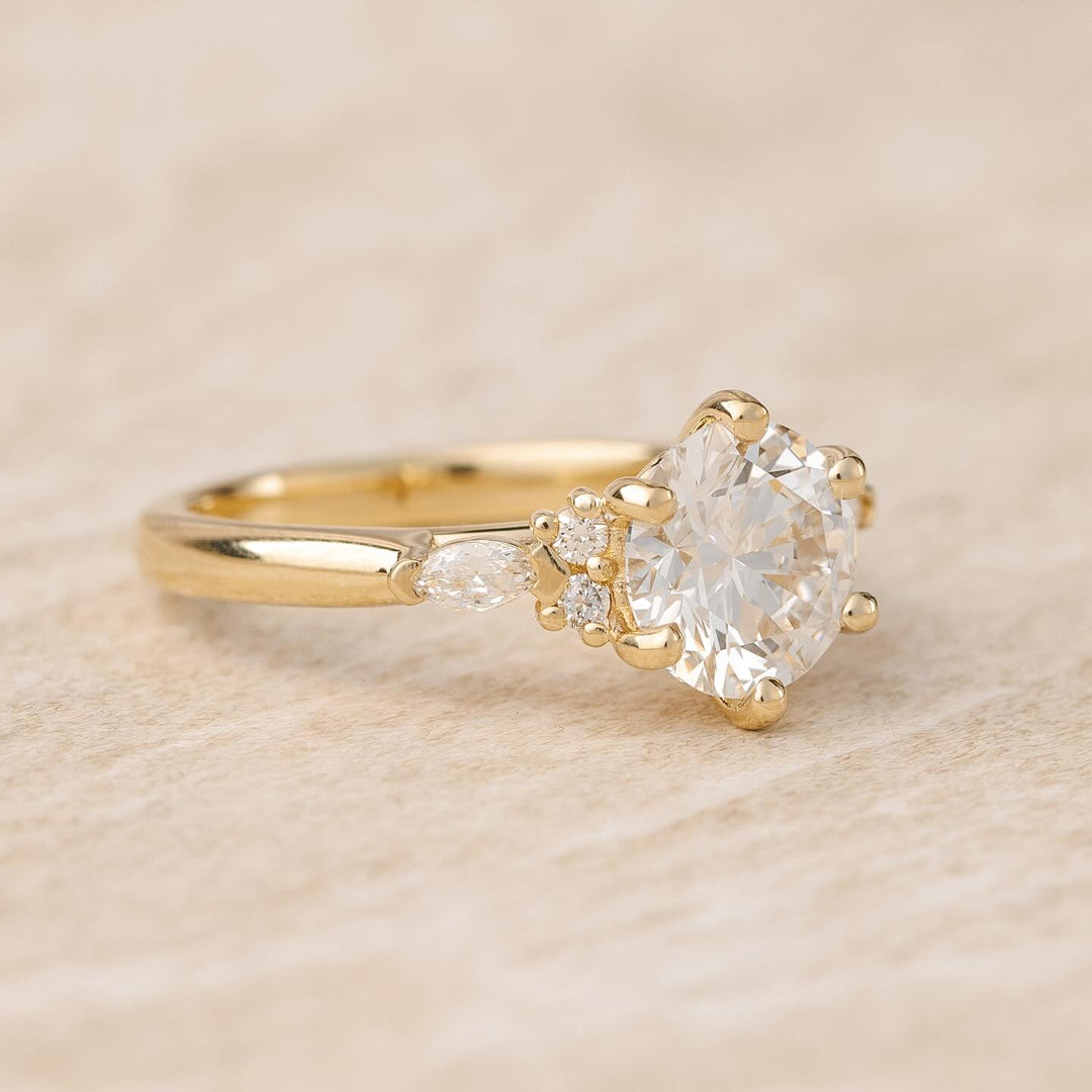 Round Cluster Diamond Engagement Ring
