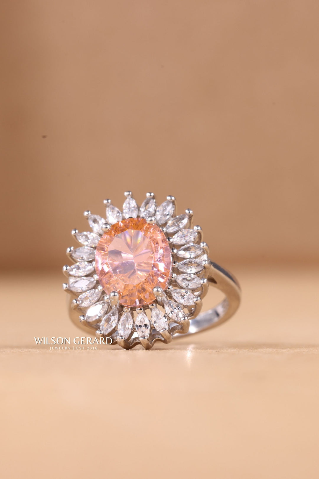 IGI certified pink lab grown oval diamond ring