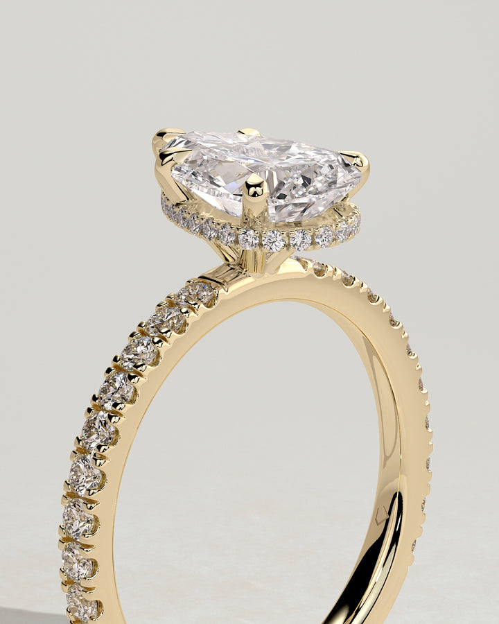 2 carat pear diamond hidden halo