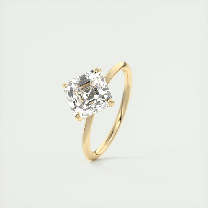 2ct Asscher F- VS1 Lag Grown Diamond Solitaire Engagement Ring