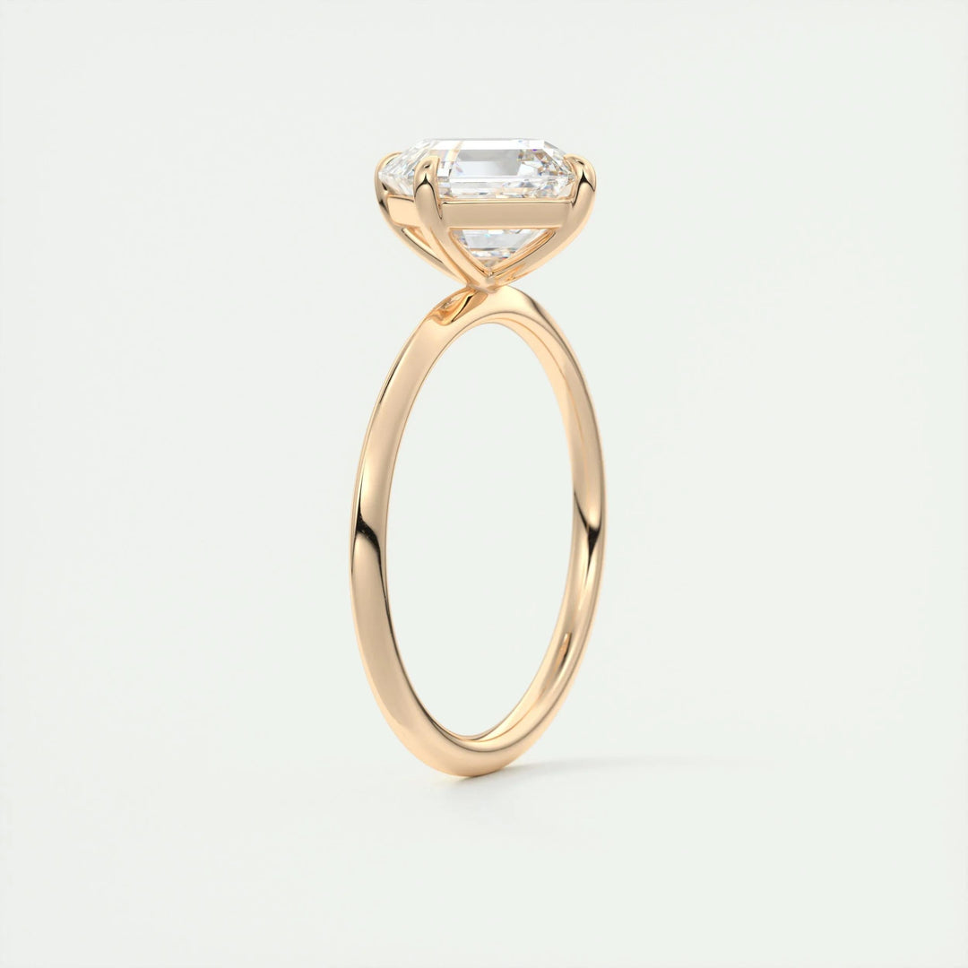 2ct Asscher F- VS1 Lab Grown Diamond Solitaire Engagement Ring