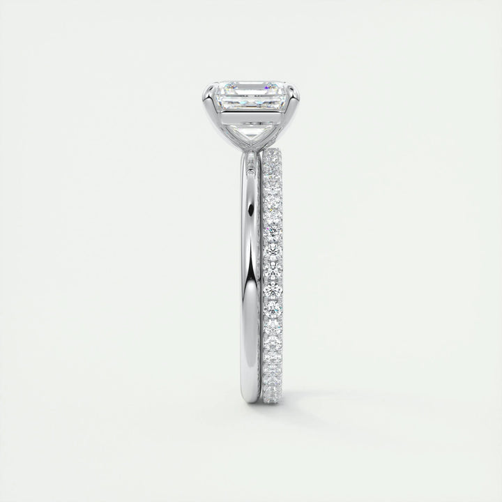 2ct Asscher F- VS1 Lag Grown Diamond Solitaire Engagement Ring