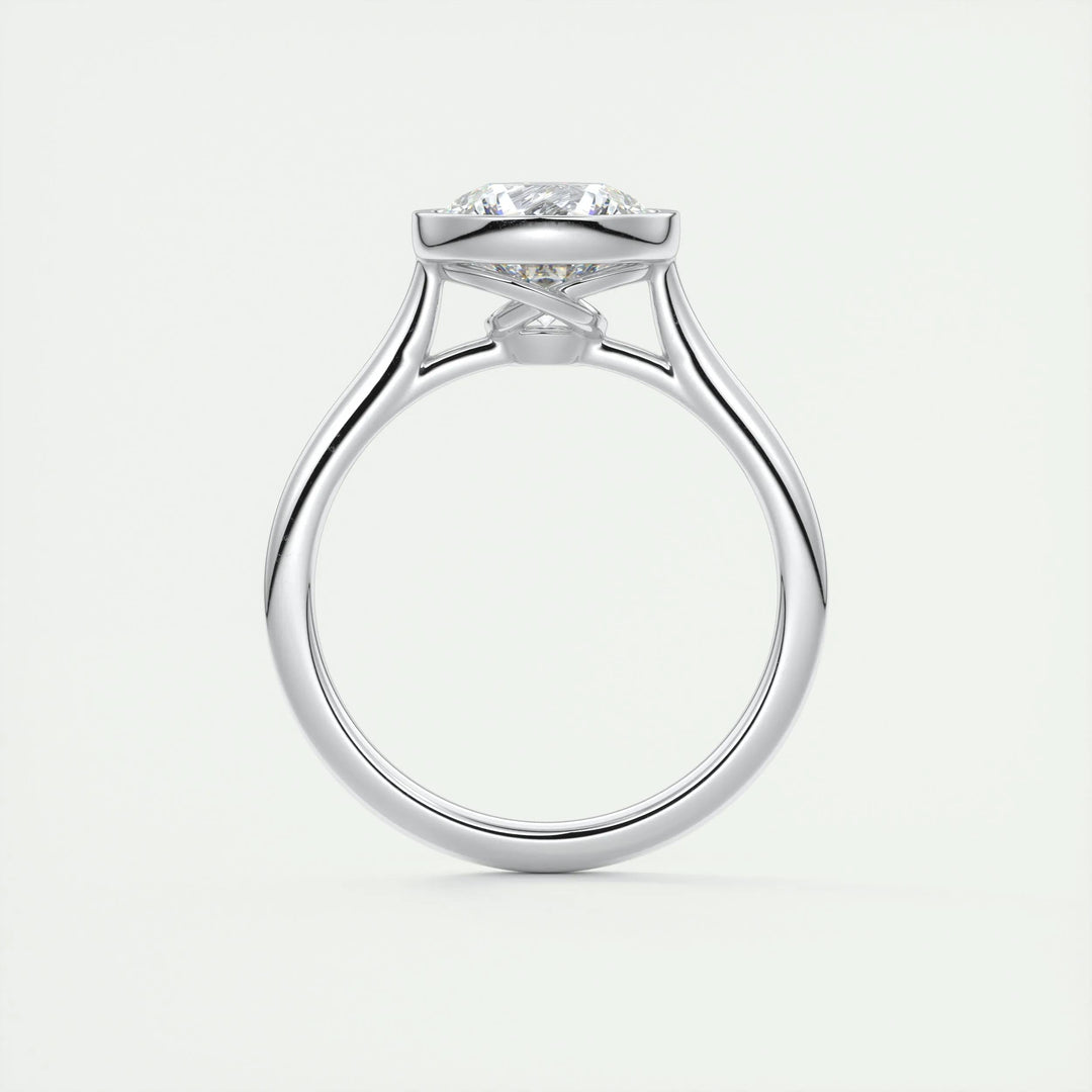 2ct Bezel Set Round F- VS1 Diamond Solitaire Lab Grown Engagement Ring