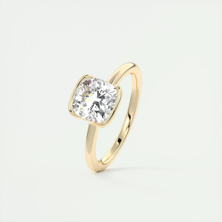 2ct Cushion Cut F- VS1 Lab Grown Diamond Solitaire Engagement Ring