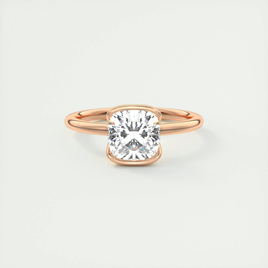 2ct Cushion Cut F- VS1 Lab Grown Diamond Solitaire Engagement Ring
