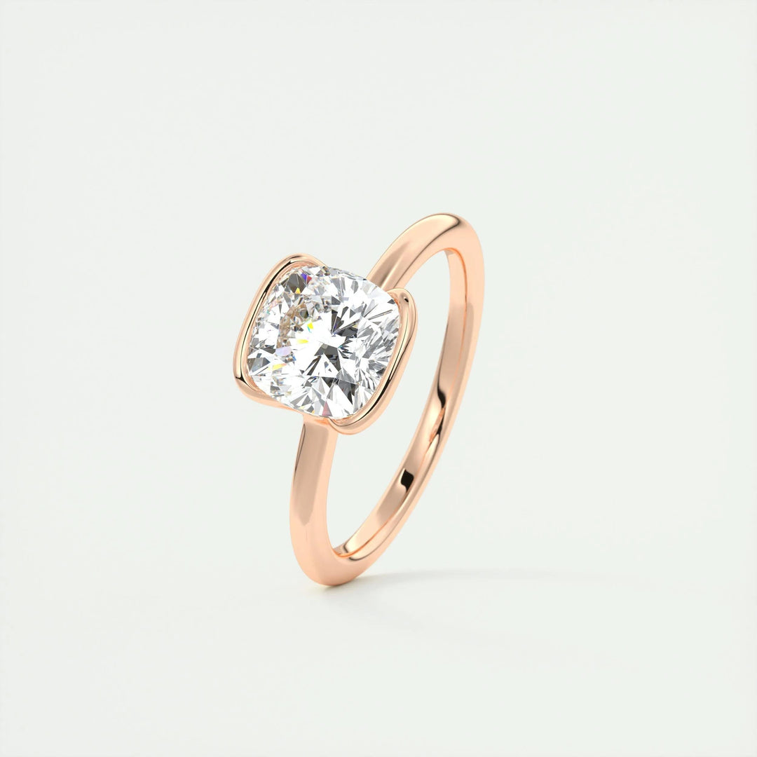 2ct Cushion Cut F- VS1 Lab Grown Diamond Solitaire Engagement Ring