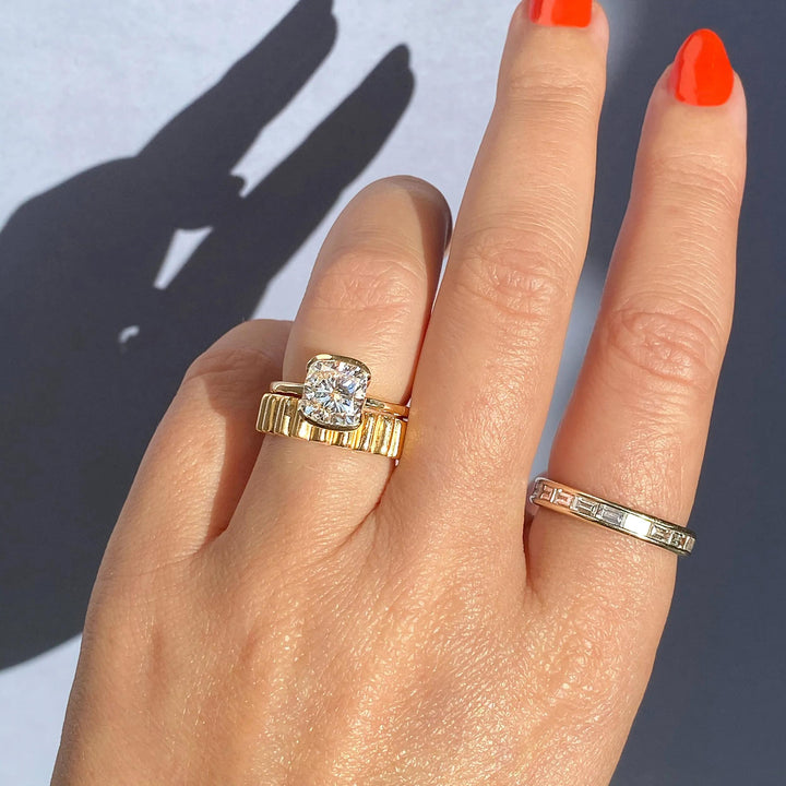 2ct Cushion Cut F- VS1 Lab Grown Diamond Solitaire Engagement Ring