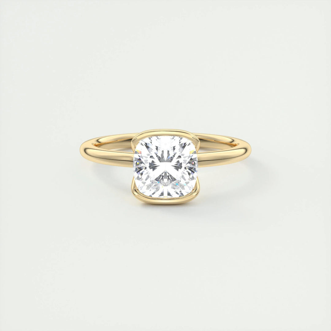 2ct Cushion Cut F- VS1 Lab Grown Diamond Solitaire Engagement Ring