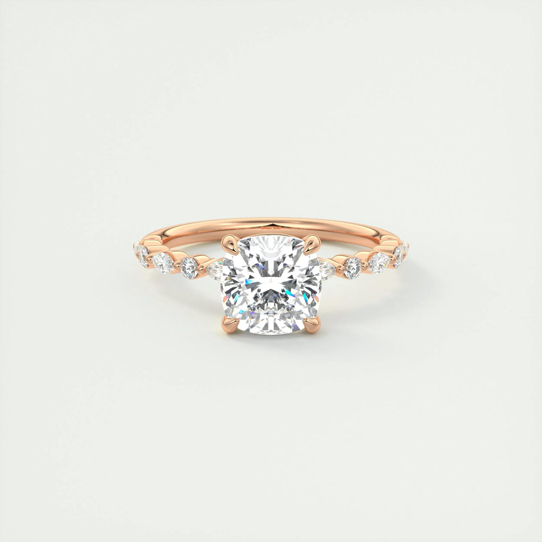 2ct Cushion F- VS1 Lab Grown Diamond Engagement Ring