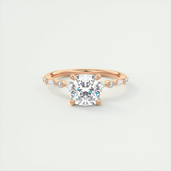2ct Cushion F- VS1 Lab Grown Diamond Engagement Ring