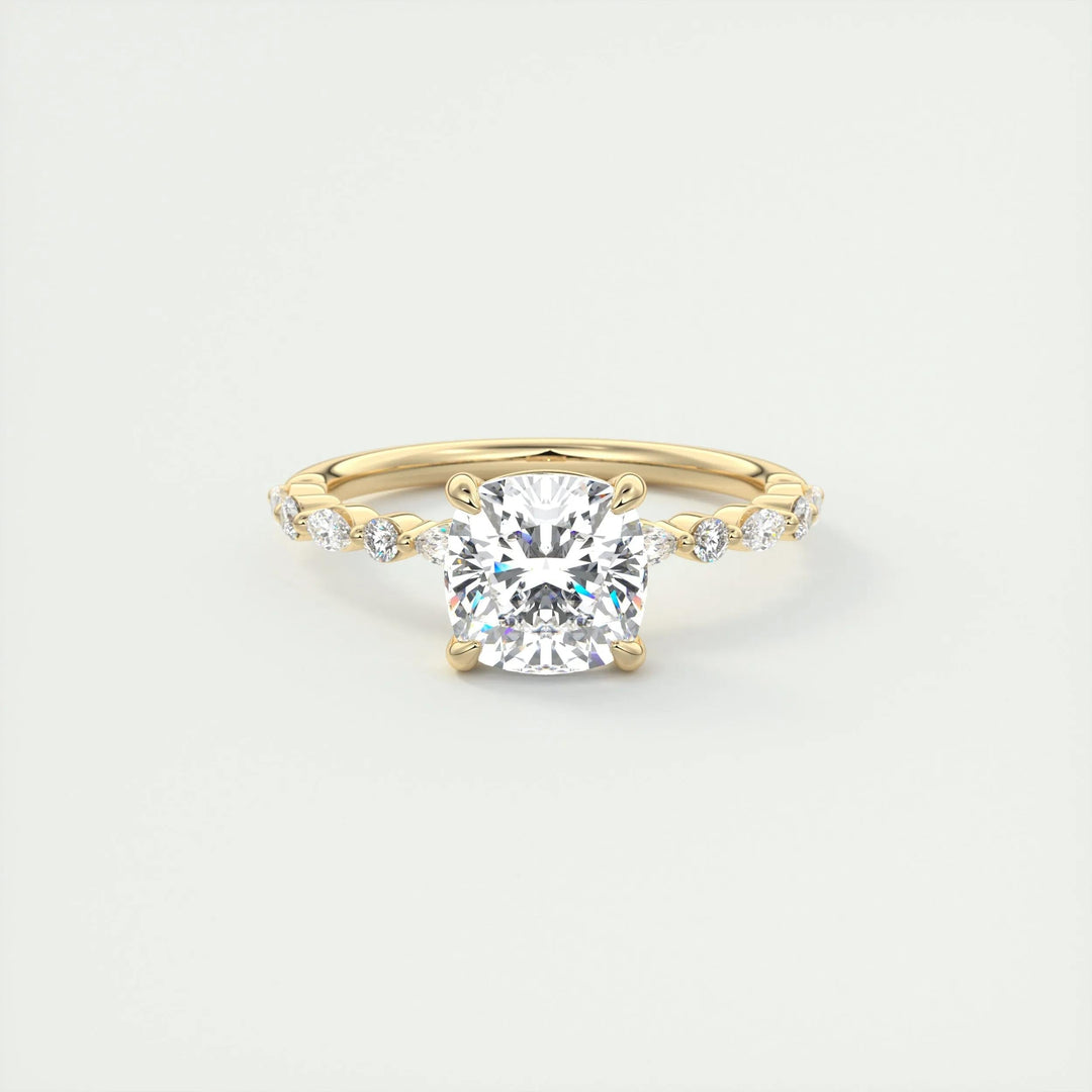 2ct Cushion F- VS1 Lab Grown Diamond Engagement Ring