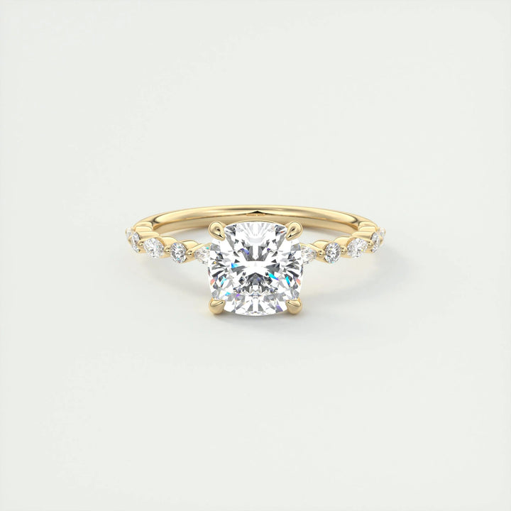 2ct Cushion F- VS1 Lab Grown Diamond Engagement Ring