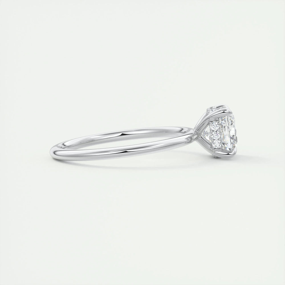 2ct Cushion F- VS1 Lab Grown Diamond Hidden Halo Engagement Ring